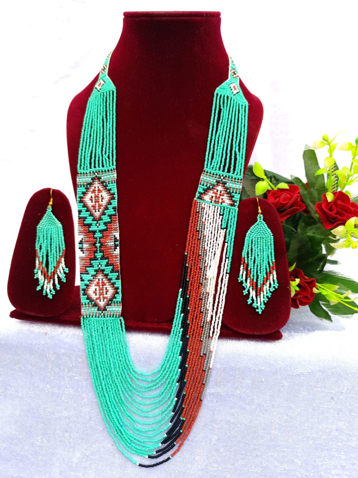 Bold Handmade Beaded Necklace Set