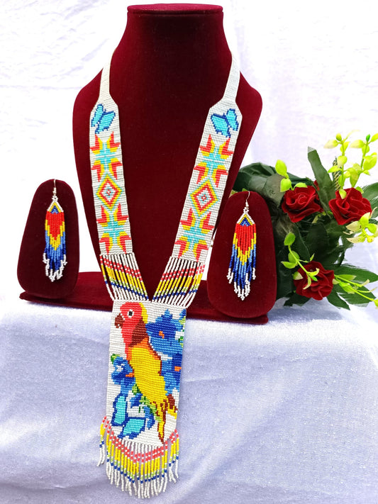 Handcrafted Beaded Earrings and Necklace Set Life Fashion 