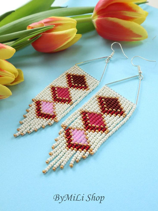 Bold African Beaded Hoop Earrings Life Fashion 