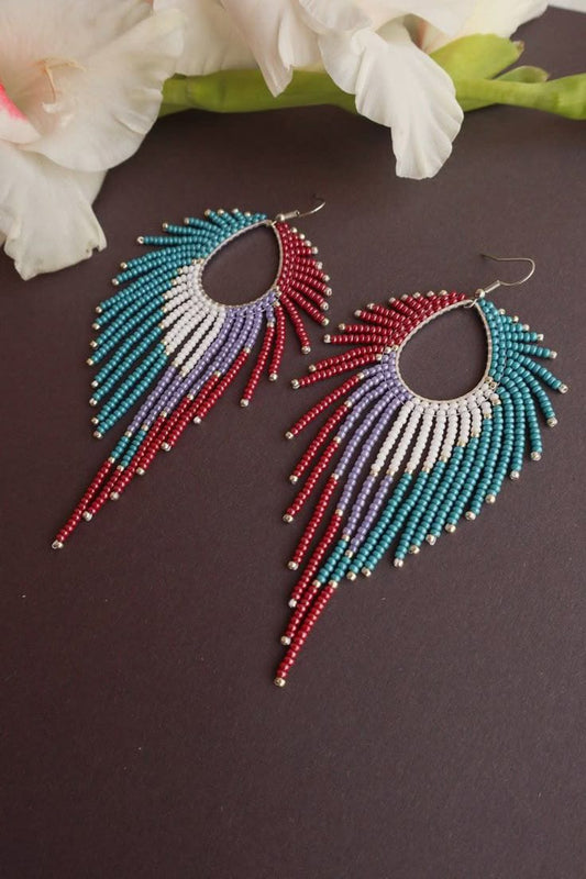 Chunky Tribal Beaded Statement Earrings Life Fashion 