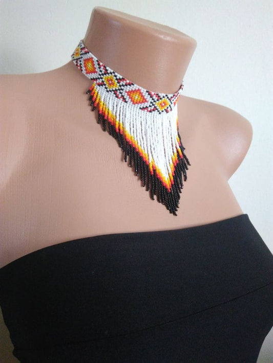 Handcrafted Colorful Tribal Beaded Necklace Life Fashion 